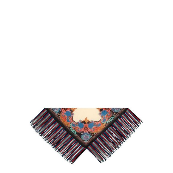 ETRO Accessories - Etro Women Silk 'Fringed' Multicolor Scarf With Fringes For Women